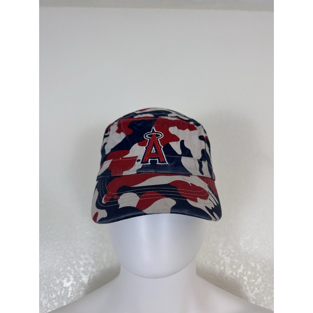 Vintage Los Angeles Angels Camouflage Hat Red White Blue Promo Cap